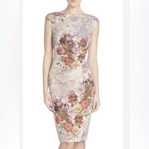 Adrianna Papell (2P) Floral Jacquard Blush Dress